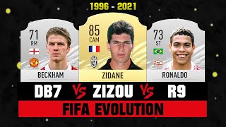 Zidane VS Beckham VS Ronaldo FIFA EVOLUTION 😱🔥 FIFA 96  FIFA 21 [upl. by Skolnik899]