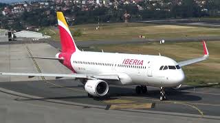 Iberia A320200 landing and departing A Coruña Airport [upl. by Annairdua]