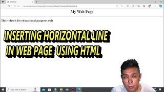 PAANO MAGLAGAY NG HORIZONTAL LINE SA WEB PAGE GAMIT ANG HTML [upl. by Garda]