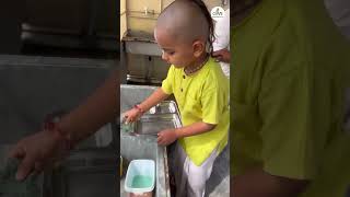 Gurukul kid Bhagwat Washing Plates bhaktivibes gita religion [upl. by Firestone]