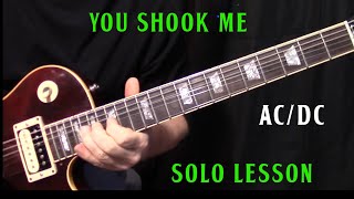 how to play quotYou Shook Me All Night Longquot by ACDC  guitar solo lesson [upl. by Yellek]