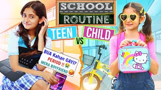 Morning SCHOOL ROUTINE  Teen vs Kids  Bachpan Ki Yaadein  Q amp A  MyMissAnand [upl. by Il]