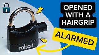 020 Opening an alarmed padlock with a hairgrip lockpicking locksport security [upl. by Ycam]