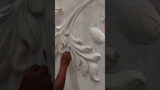 white Cement based floral wall mural art by pulakeshpramanik [upl. by O'Malley]