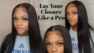 Super easy Detailed 4x4 Closure Install  Julia Hair [upl. by Nagap]