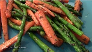 Sauteed Carrots amp Asparagus w freshly squeezed lemon juice and garlic [upl. by Nnylidnarb]