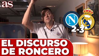 El DISCURSO de RONCERO tras el NÁPOLES vs REAL MADRID  quotHOMENAJEquot a MARADONA [upl. by Navinod]