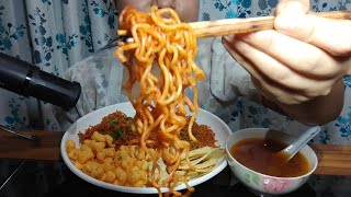 Hot and spicy Instant wai wai noodles😋 with crunchy puffcorn and lays Erengbam Lily [upl. by Aneert]