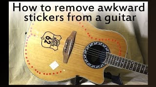 Removing stickers from a guitar Getting sticker off wood or varnish [upl. by Leahcimed]