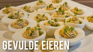 Gevulde eieren maken Kerstdagen receptmaking deviled eggs Christmas recipe [upl. by Demona]