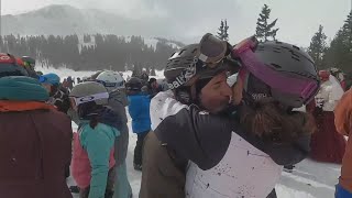 Group of lovers get married on the slopes of Loveland on Valentines Day [upl. by Etnasa702]