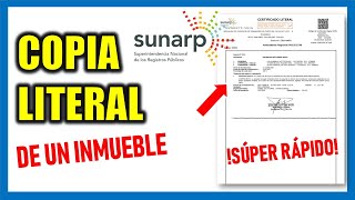 Copia literal SUNARP en línea 2024 ¿Cómo solicitar COPIA LITERAL de un inmueble [upl. by Nahor]