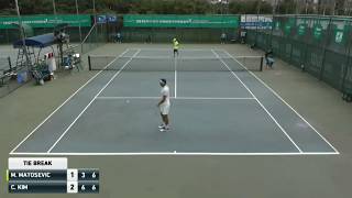 Tennis pro has TWO FOREHANDS and serves lefty and righty [upl. by Nirre]