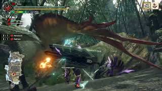 Hunting the Rathian in Monster Hunter RISE SwitchAxe [upl. by Mapel]