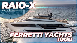 FERRETTI YACHTS 1000 SKY DECK  ELEGÂNCIA E SOFISTICAÇÃO E CONCEITO A BORDO  RaioX Bombarco [upl. by Shanley]