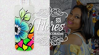 Unhas Decoradas com Flores em Carga Dupla para o Carnaval  Cola na Villar [upl. by Tarkany]