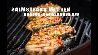 Zalmsteaks met een honingknoflookglaze  FireampFood TV [upl. by El]