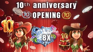 10th Anniversary  Governor of Poker 3  8x Opal Chest Rewards  GOP3 Opening  500M Win [upl. by Sidoma]