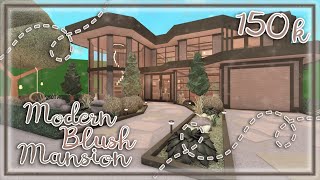 Bloxburg Build  Modern Blush Mansion no large plot 150k [upl. by Maddock802]