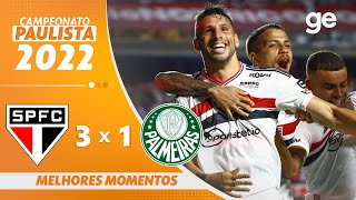 SÃO PAULO 3 X 1 PALMEIRAS  MELHORES MOMENTOS  FINAL PAULISTA 2022  geglobo [upl. by Yeliab]