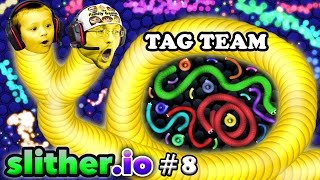 SLITHERio 8 EAT MY DOTS QUICK Father amp Son Tag Team FGTEEV Duddy amp Chase Multiplayer Server [upl. by Kos154]