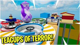 TEACUPS OF TERROR theme park tycoon 2 [upl. by Boulanger]