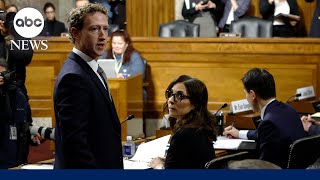 Moment Mark Zuckerberg apologizes to families of children harmed online [upl. by Ormand]