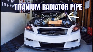 G37 UPPER RADIATOR PIPE IN TITANIUM REPLACEMENT [upl. by Anirrehs954]