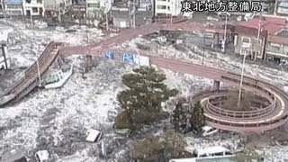 Surveillance camera footage of the 2011 tsunami in Japan [upl. by Morice]