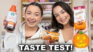 Trying Pumpkin Flavored Snacks  Merrell Twins Live [upl. by Frentz]