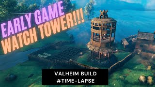 Early Game Watch Tower  Valheim Build TIMELAPSE [upl. by Imas]