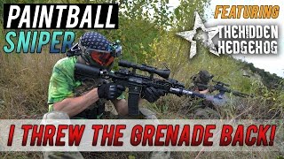 I Threw The Grenade Back  Paintball Sniper in the UK w Hidden Hedgehog [upl. by Aerdnac]