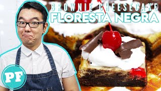 Brownie Cheesecake Floresta Negra Nutella e Cereja  PratoFundo [upl. by Nuhsar]