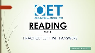 OET reading partB practice test 1 with answer [upl. by Arondell483]