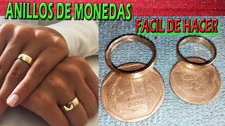 COMO HACER UN ANILLO DE MONEDA PASO A PASO  ANILLOS CASERAS FÁCIL [upl. by Nyladgam525]