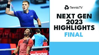 Arthur Fils vs Hamad Medjedovic For The Title  Next Gen 2023 Final Highlights [upl. by Weinreb]