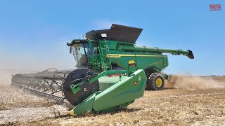 JOHN DEERE X9 1100 Combines Harvesting 12000 Acres of Wheat [upl. by Ahsitul699]