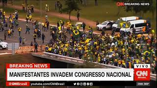 Breaking News CNN Manifestantes invadem o Congresso Nacional 080123  CNN Brasil [upl. by Namajneb]