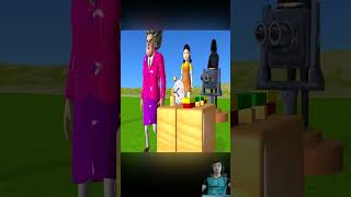 Scary Teacher 3D vs Squid Game Rope Spinner Saw Cut Half Stem Wooden Level Max Challenge shorts [upl. by Fessuoy869]