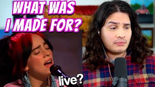 Vocal Coach Reacts to Billie EIlish  What Was I Made For LIVE [upl. by Abigael]