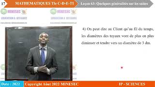 IPSC MathématiquesTS Leçon 63 Quelques généralités sur les suites [upl. by Packston]