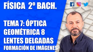 Óptica geométrica 8  Tema 7  Física 2 Bachillerato  Formación de imágenes en lentes delgada [upl. by Harvey]