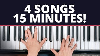 4 Easy Songs For Beginners Piano Tutorial [upl. by Philippe139]