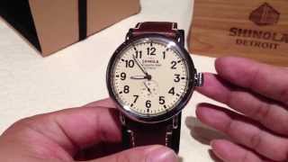 Shinola Runwell 47mm cream dial Detroit built watch unboxing and review [upl. by Woodrow]