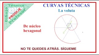 Curvas técnicas 1 LA VOLUTA DE NUCLEO HEXAGONAL Dibujo técnico [upl. by Hannavas]