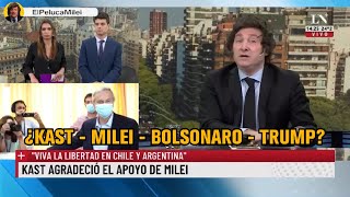 MILEI DEFENDIÓ A KAST EL PRÓXIMO PRESIDENTE DE CHILE  Javier Milei en La Nación  23112021 [upl. by Anitnatsnoc506]