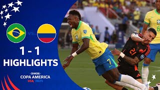 Brazil vs Colombia 11 FULL HIGHLIGHTS  Copa America 2024  RAPHINHA MUNOZ GOAL copaamerica [upl. by Anujra]