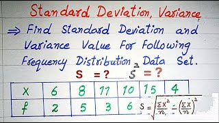 Standard Deviation amp Variance  Standard deviation and Variance for frequency distribution data SD [upl. by Birdt]