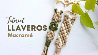 DIY LLAVEROS en MACRAMÉ  DIY Macrame Keychain Tutorial [upl. by Kerekes748]