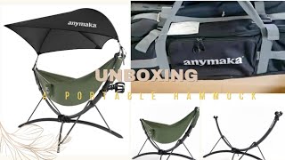 UNBOXING the anymaka Full Pack Enhanced A portable hammock stand that sets up in 3 seconds [upl. by Kcire646]